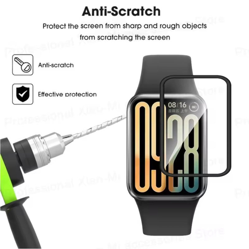 3D Protective Film For Xiaomi Band 9 Pro Full Curved Edge Screen Protector - Pack of 2