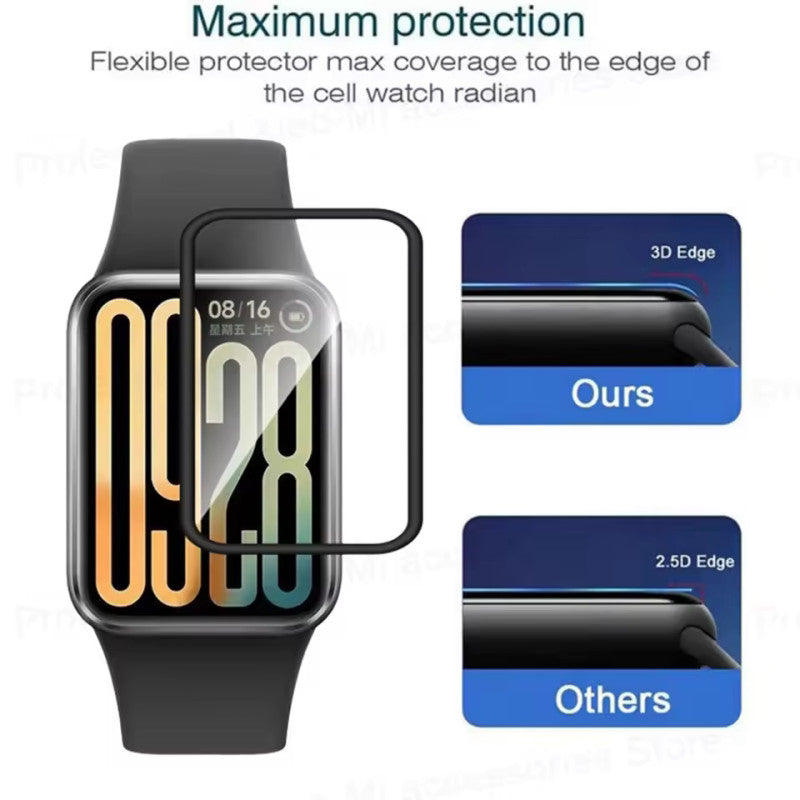 3D Protective Film For Xiaomi Band 9 Pro Full Curved Edge Screen Protector - Pack of 2
