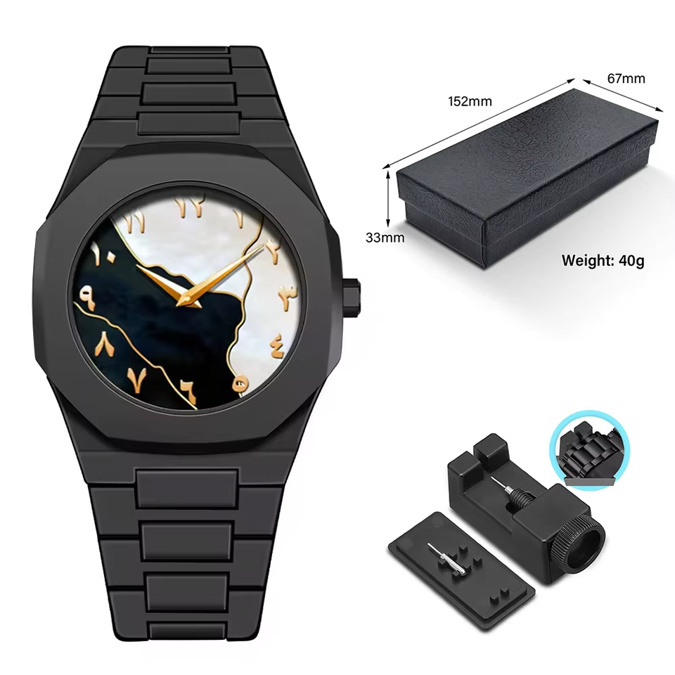 Luxury Quartz Arabic Numerals Wrist Watch for Men – Black Dial